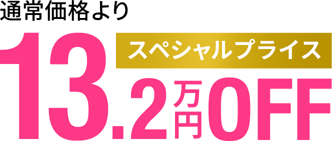 スペシャルプライス 通常価格より13.2万円OFF