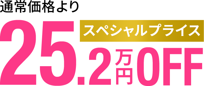 スペシャルプライス 通常価格より25.2万円OFF