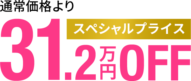 スペシャルプライス 通常価格より31.2万円OFF